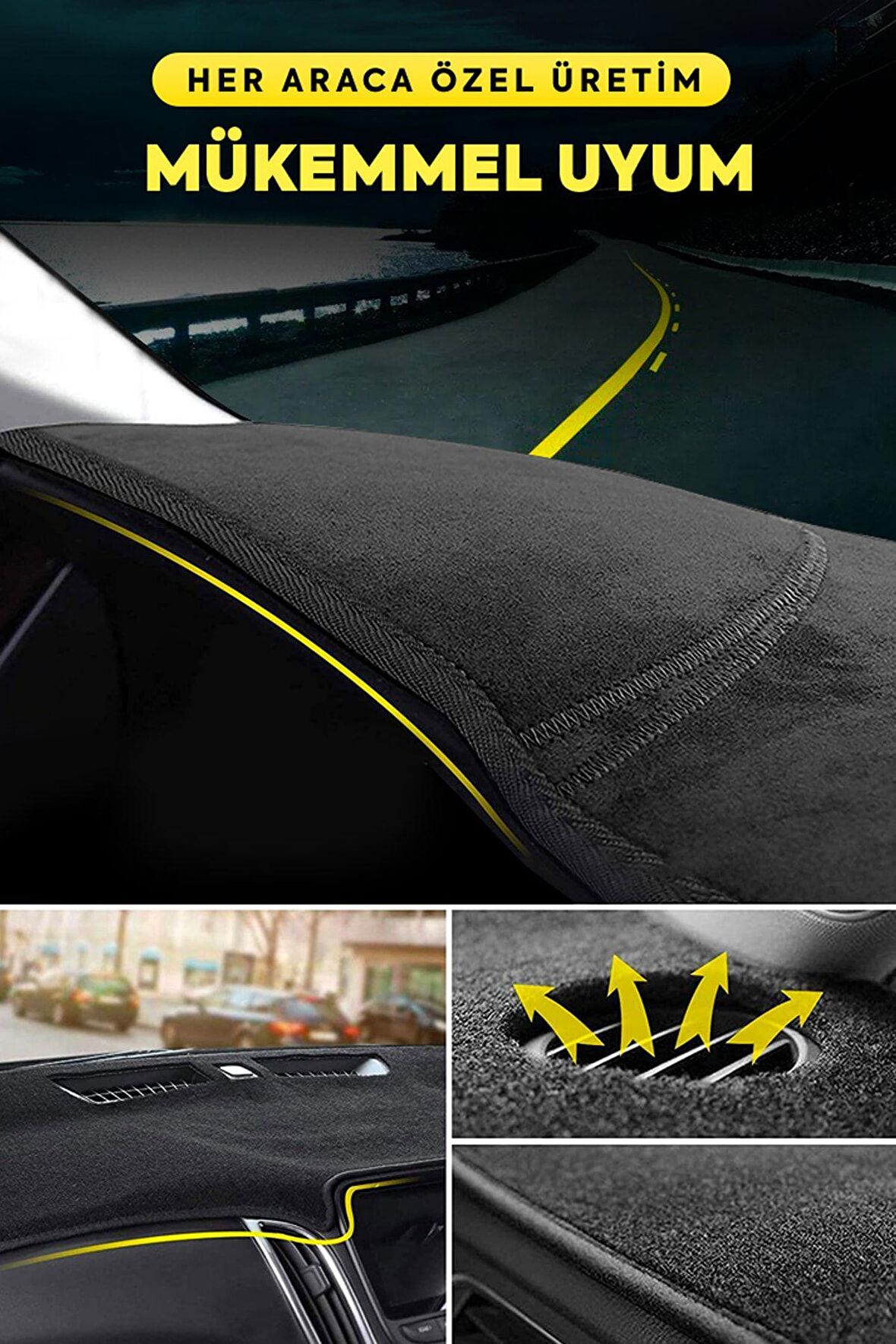 Toyota Corolla (2013-2018) 3d Torpido Kılıfı Panel Koruyucu Göğüs Kaplama - Kırmızı Şerit