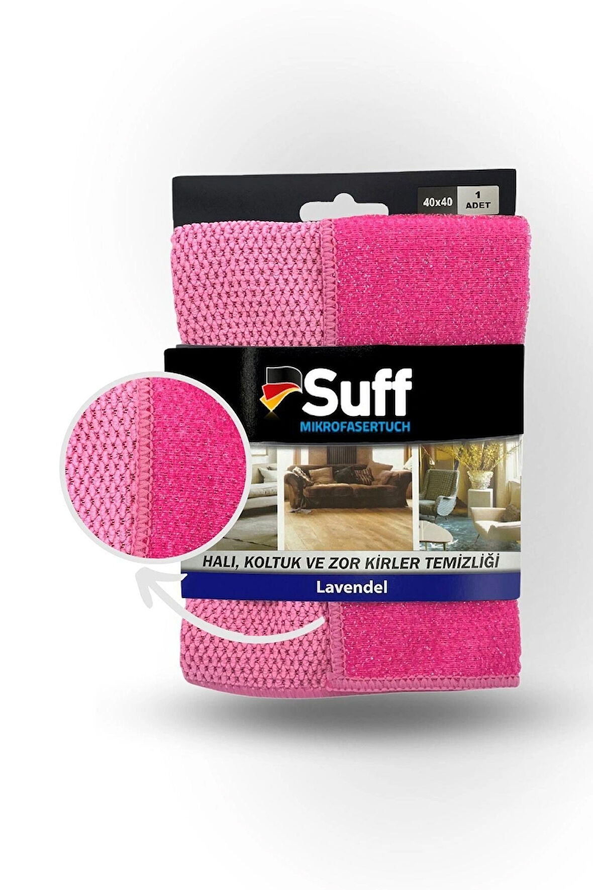 Suff Yoğun Tırtıklı - Telli Bez / Halı - koltuk Mikrofiber Bez / Zor Kir Bezi (40X40CM)