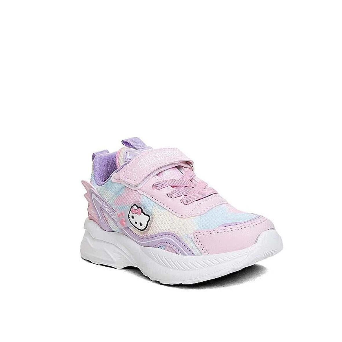 Günlük Kız Çocuk Pembe Lila Fuji Anaroklu Sneaker Lastik Bağcıklı Hologram Cırtlı Hafif Hello
