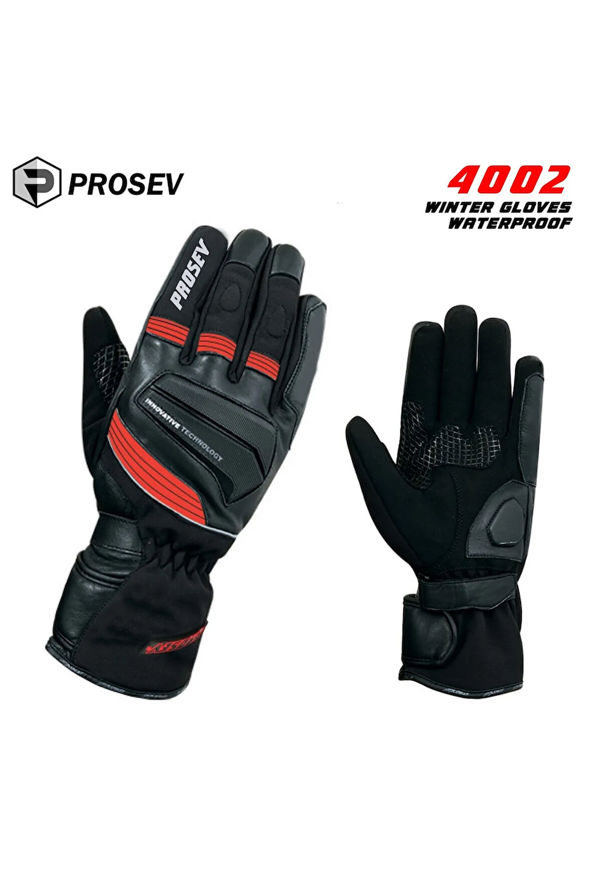 4002 KIŞLIK ELDİVEN (KIRMIZI/SİYAH)