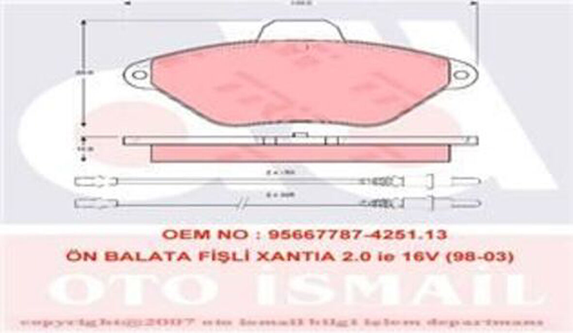 TRW GDB1102 Ön Fren Balatası Xantia 2.0I 16V Estate Fişli 4251.57