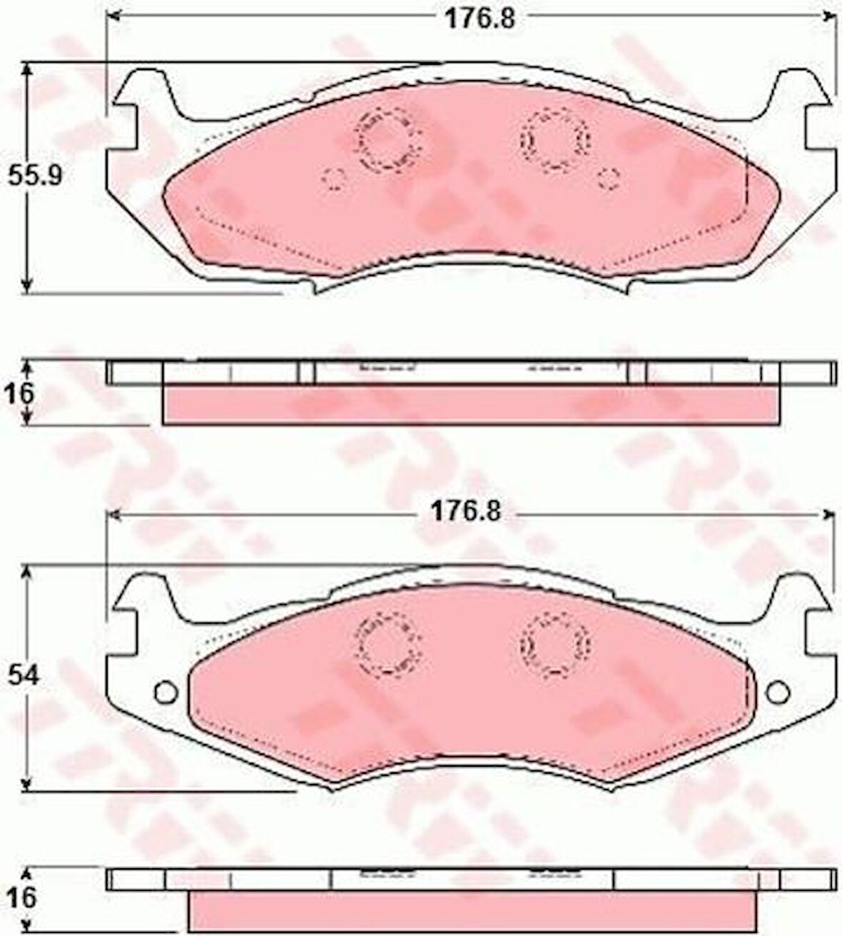 TRW GDB1207 Ön Balata Hummer 92-04 Jeep Cherokee 84-01 Wrangler 86-90 8983501167