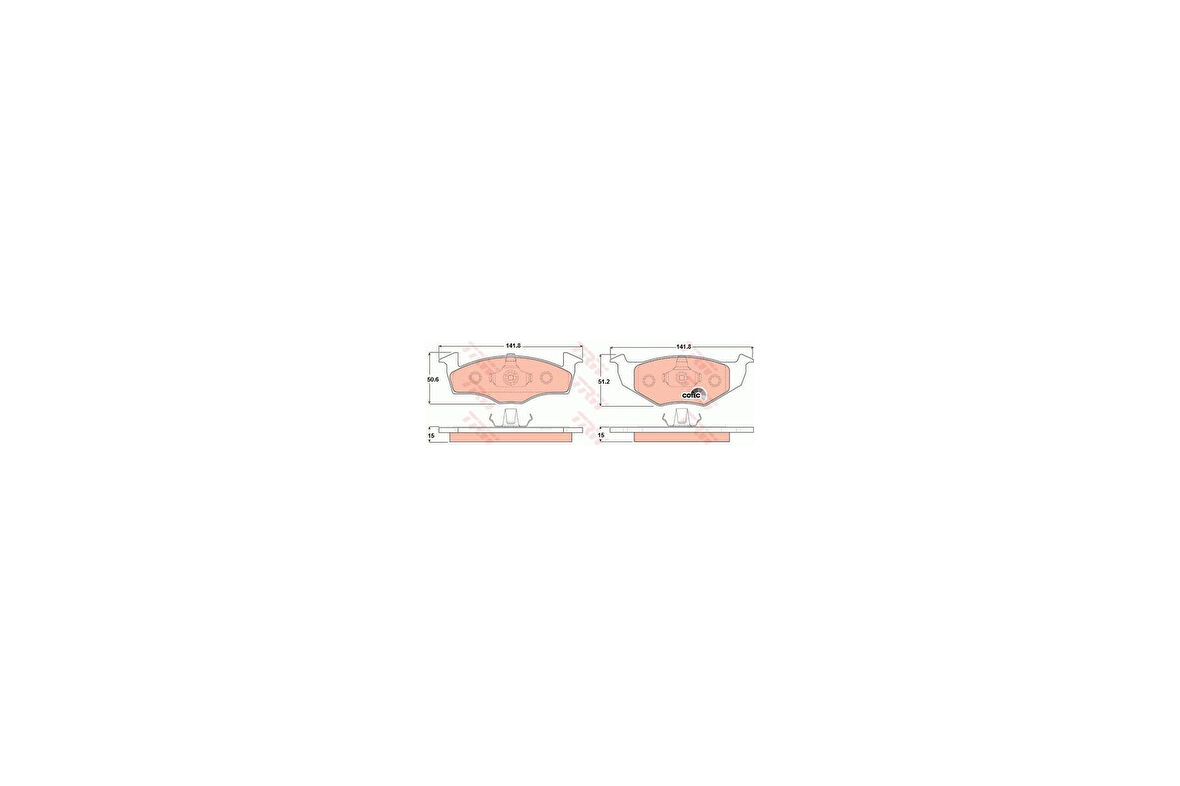 TRW GDB1306 Ön Fren Balatası Polo Classic 1.4 1.6 95-01 Ibiza 96-02 Cordoba 96-01 1H0698151B