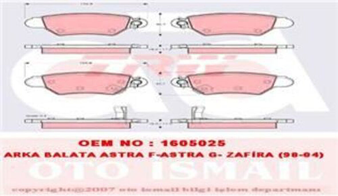 TRW GDB1352 Arka Fren Balatası Diskli Frenler Astra G Zafira A 1605093