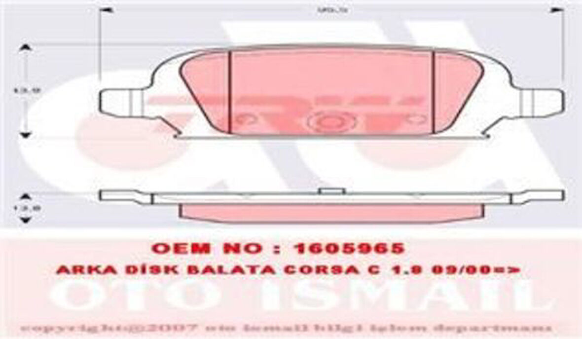 TRW GDB1412 Arka Fren Balatası Disk İçin Corsa C Tigra B 1605965
