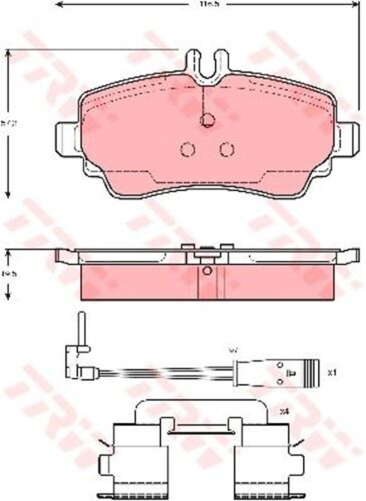 TRW GDB1480 Fren Balatası Ön Vaneo 414 02-04 4144200220