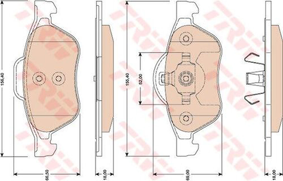TRW GDB1787 Ön Fren Balatası Laguna III 2.0 2.0T 16V 1.5DCI 2.0DCI 10 07-Laguna 2.0 16V 3.5 V6 2.0DCI 3.0DCI 410600012R