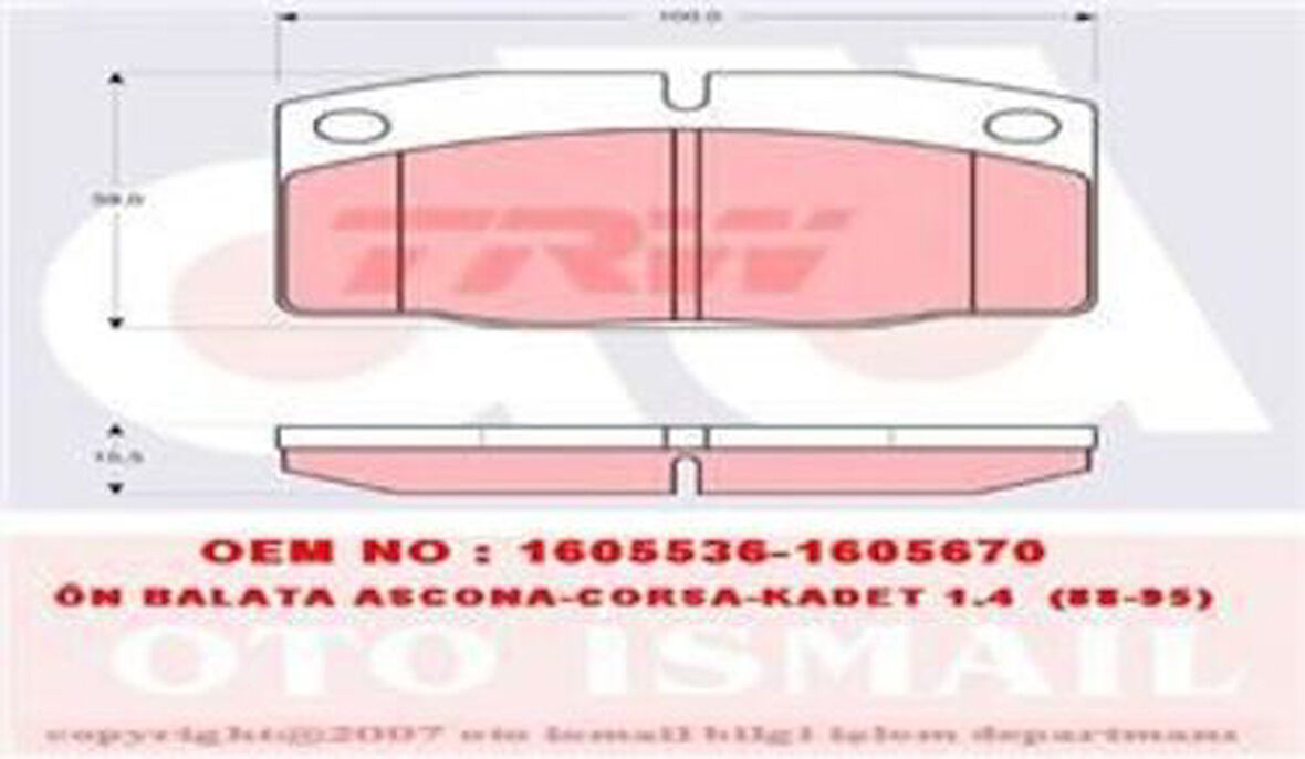 TRW GDB199 Ön Fren Balatası Corsa A Omega A Vectra A Kadett E 1605881