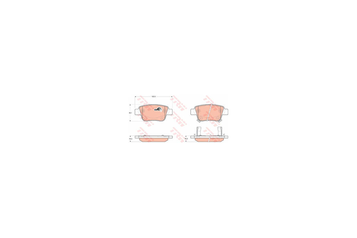 TRW GDB3337 Arka Fren Balatası Disk Toyota Avensis 1.6 03-08 Corolla Verso 04-06 446605010