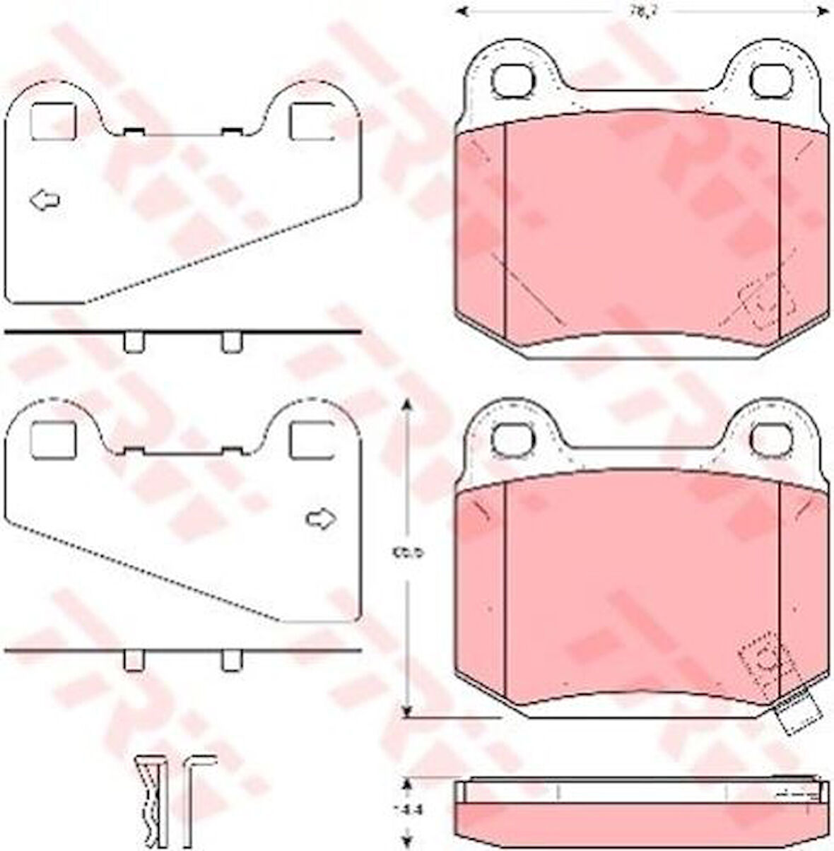 TRW GDB3350 Arka Fren Balatası Mitsubishi Lancer Evo 07-10 4605A050