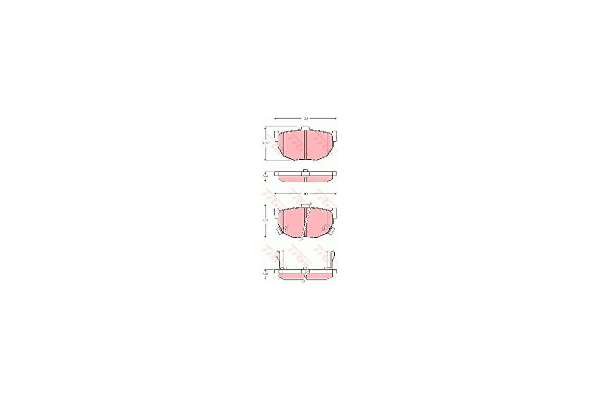 TRW GDB3368 Arka Fren Balatası Hyundai Elantra 1996-2006 Kia Cerato 2004- 583022DA10