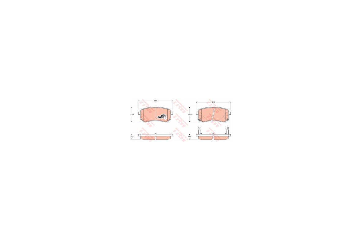 TRW GDB3370 Arka Fren Balatası Hyundai i10 Kia Picanto 1.0 1.1 05-10 583020XA00