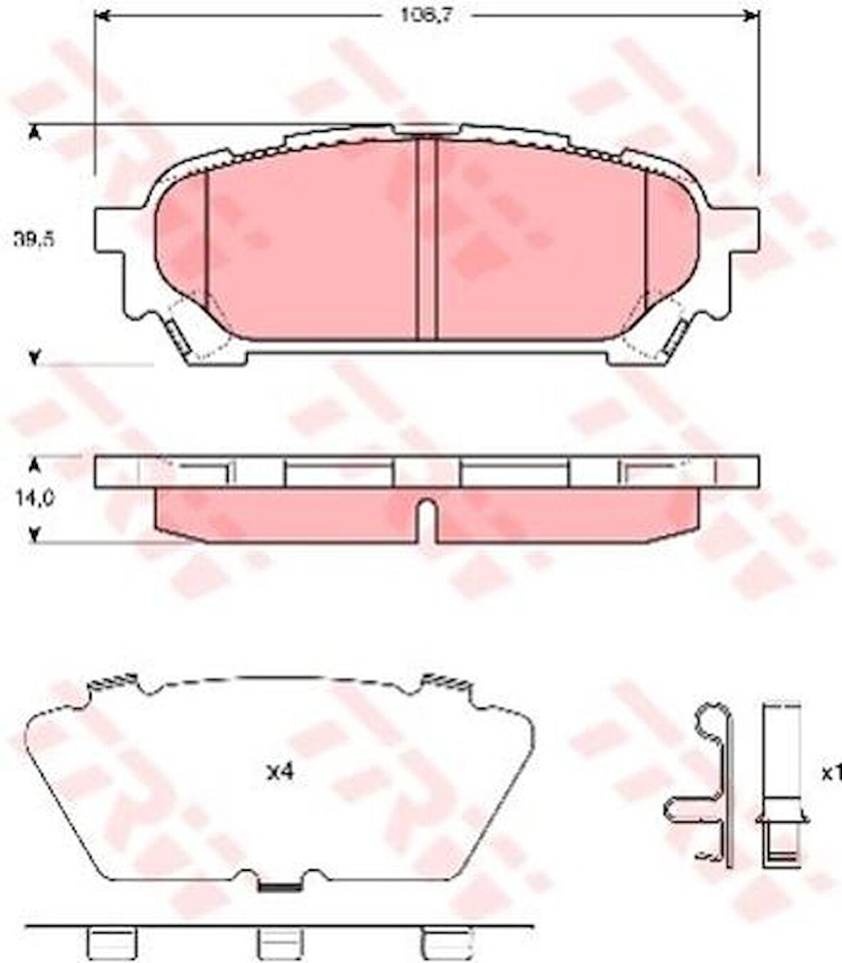 TRW GDB3395 Arka Fren Balatası Subaru Impreza 00-07 Forester SG 03-07 26696FE050