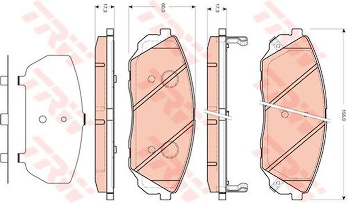 TRW GDB3452 Ön Fren Balatası Kia Sorento 2.5 CRDI 02-09 140Hp 170Hp 581013EE01