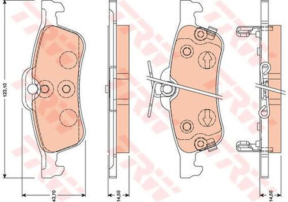 TRW GDB3458 Arka Fren Balatası Honda Civic 2012-Toyota Yaris 2010- 044660D010