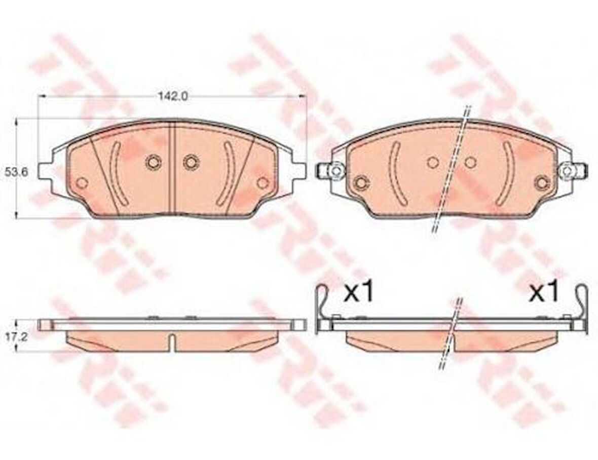 TRW GDB3579 Ön Fren Balatası Aveo Sedan T300 1.2 1.4 1.6 1.3 D 03 11 Aveo Hatchback T300 1.2 1.2 LPG 1.4 1.6 1 95231012