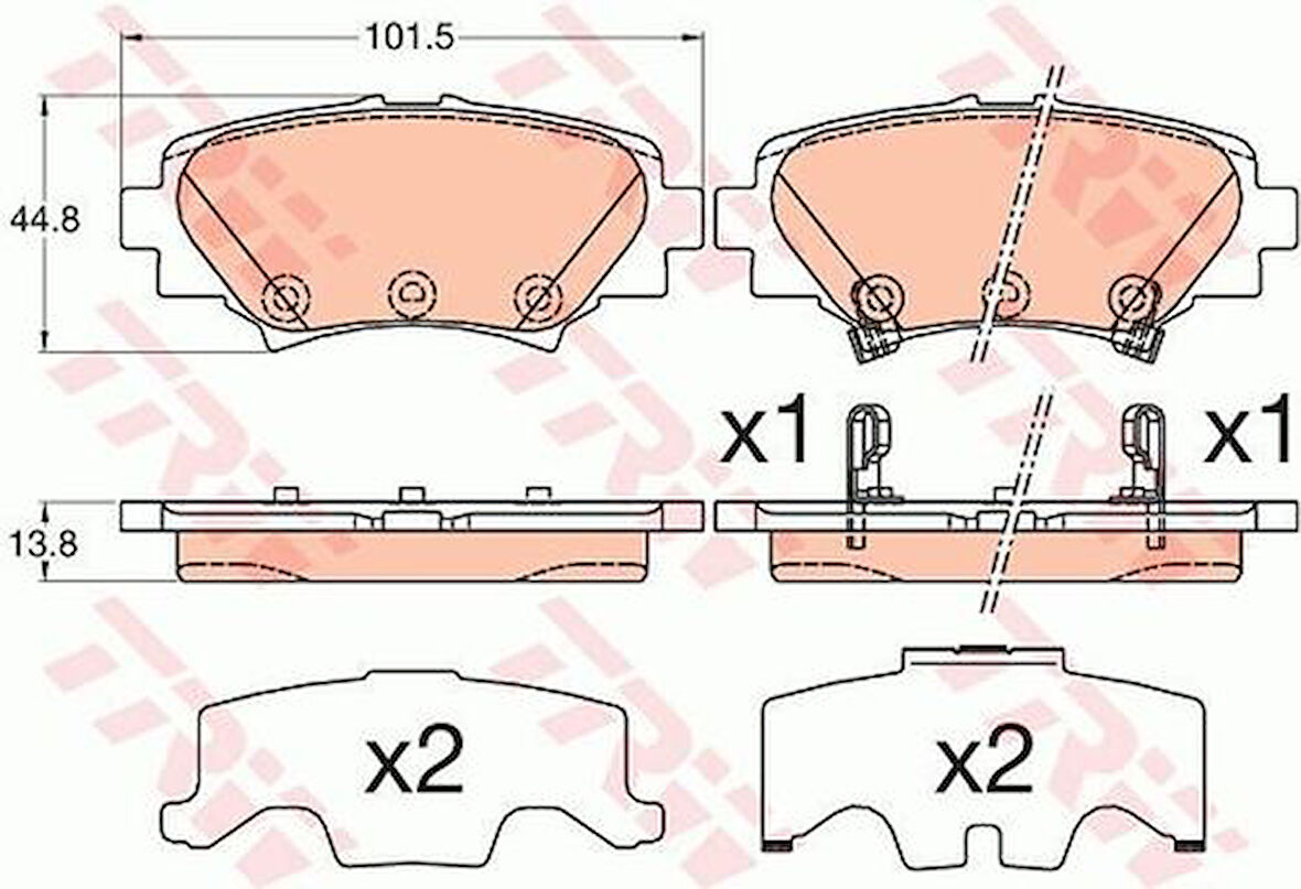 TRW GDB3593 Arka Fren Balatası Mazda 3 13 B4Y02648ZA