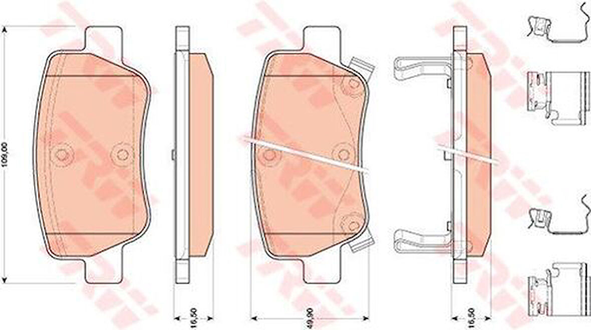 TRW GDB4175 Fren Balatası Arka Avensis 2009-Auris 1.6 D4D 2015-RAV4 2015- 044650F010