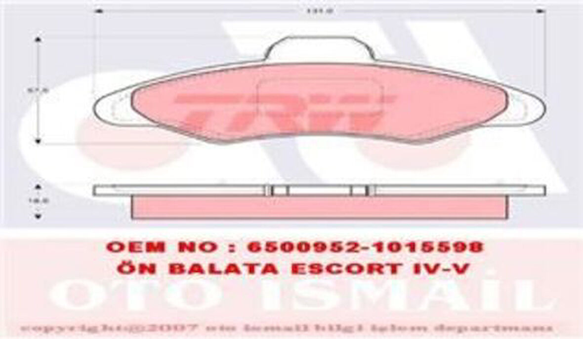 TRW GDB897 Ön Fren Balatası Escort 90-00 Orion 1.3 1.4 1.6 90-93 Fişsiz 1048308