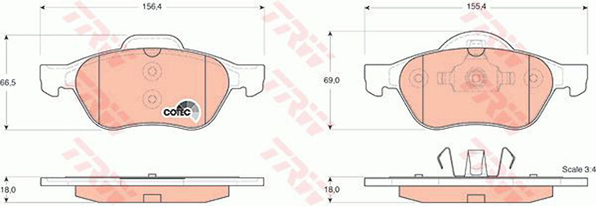 TRW On Fren Balatası Megane Iıı  Fluence