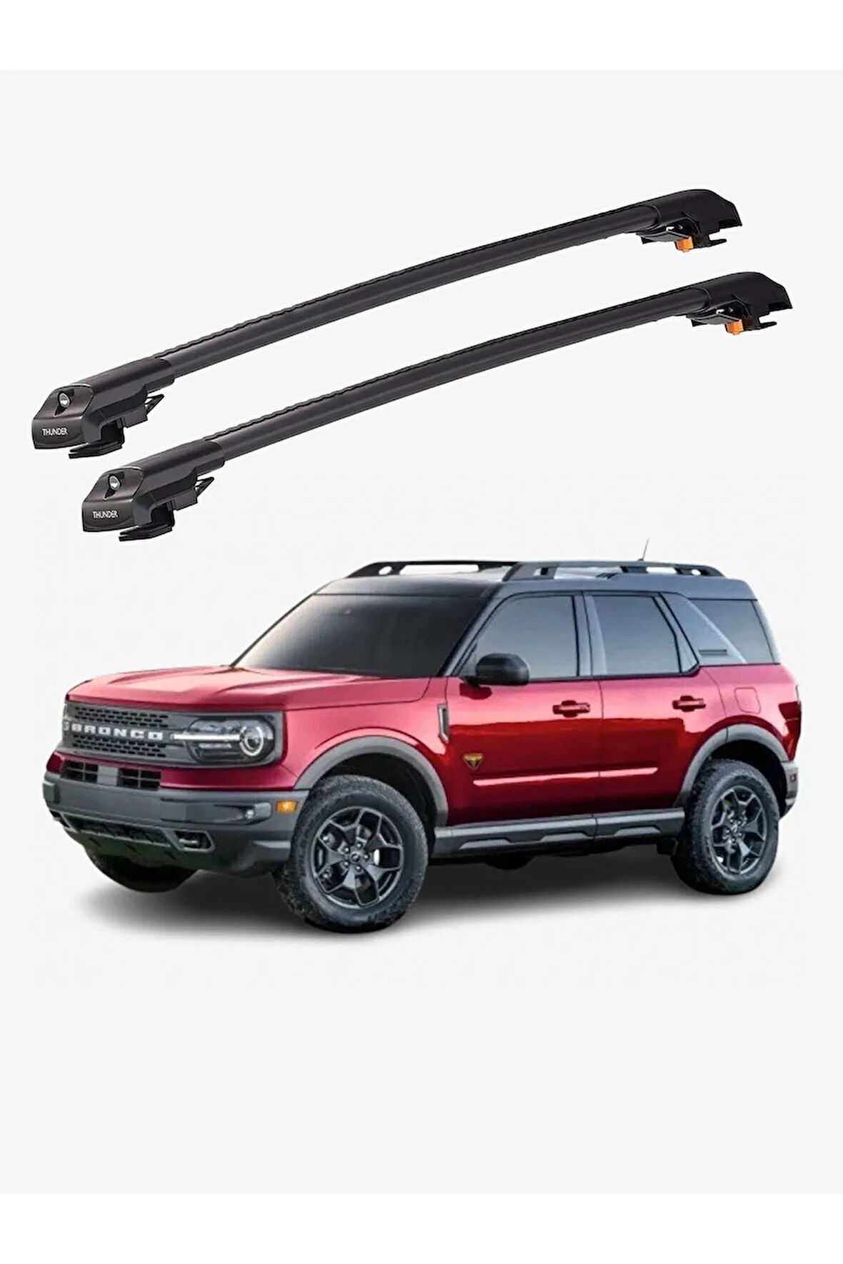 FORD BRONCO SPORT 2021-Sonrası TRX1 Thunder Carrier Kilitli Ara Atkı Taşıyıcı Tavan Barı Gri