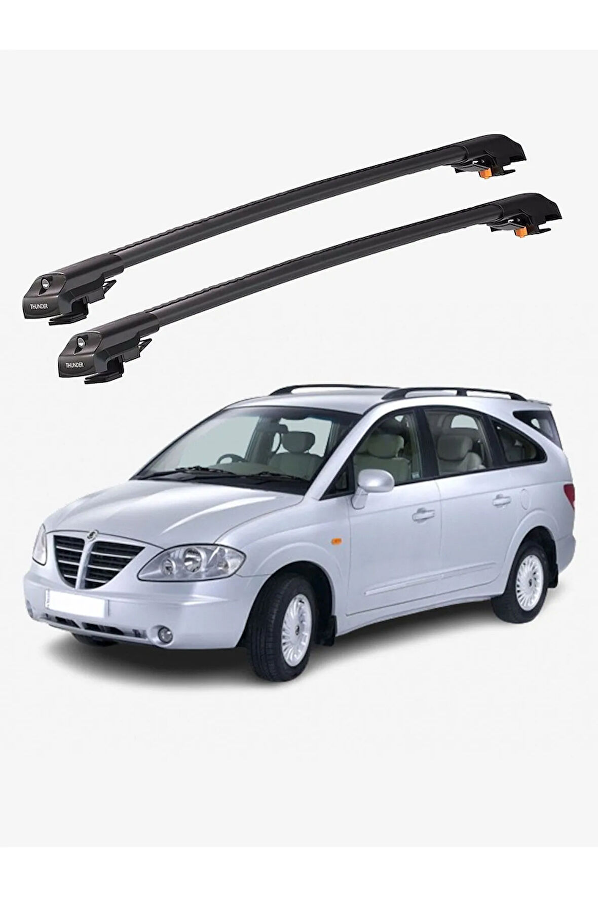 SSANGYONG RODIUS 2004-2012 TRX1 Thunder Carrier Kilitli Ara Atkı Taşıyıcı Tavan Barı Gri