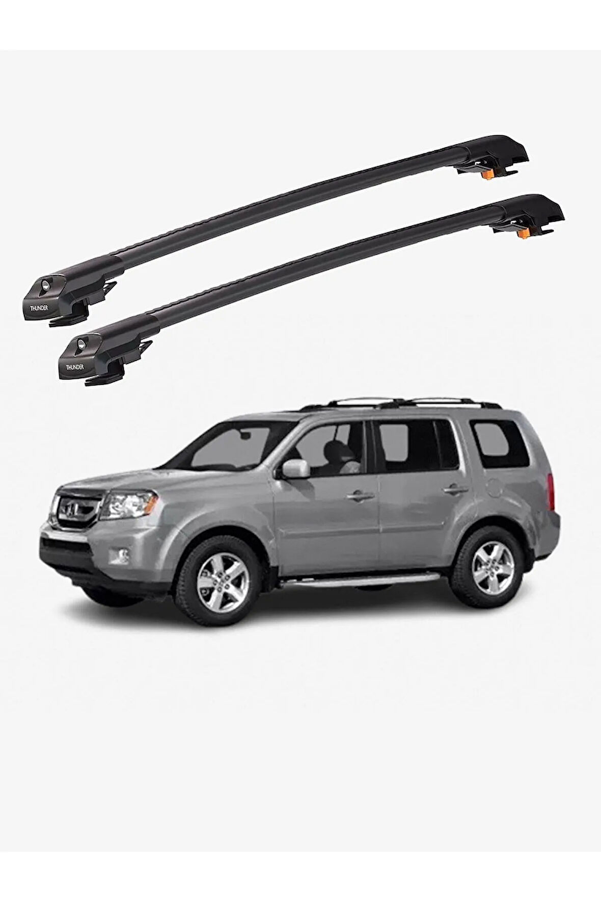 HONDA PILOT 2009-2015 TRX1 Thunder Carrier Kilitli Ara Atkı Taşıyıcı Tavan Barı Gri