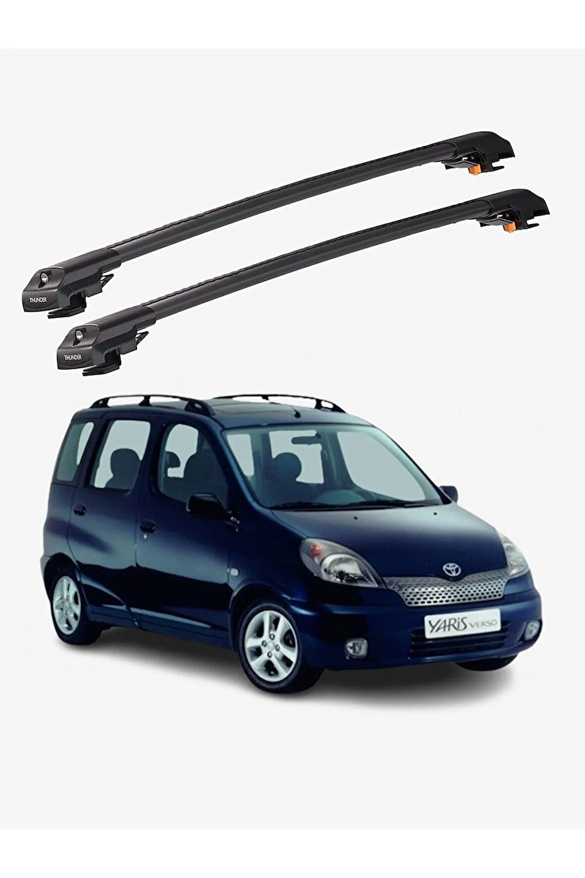 TOYOTA YARIS VERSO 2000-2005 TRX1 Thunder Carrier Kilitli Ara Atkı Taşıyıcı Tavan Barı Siyah