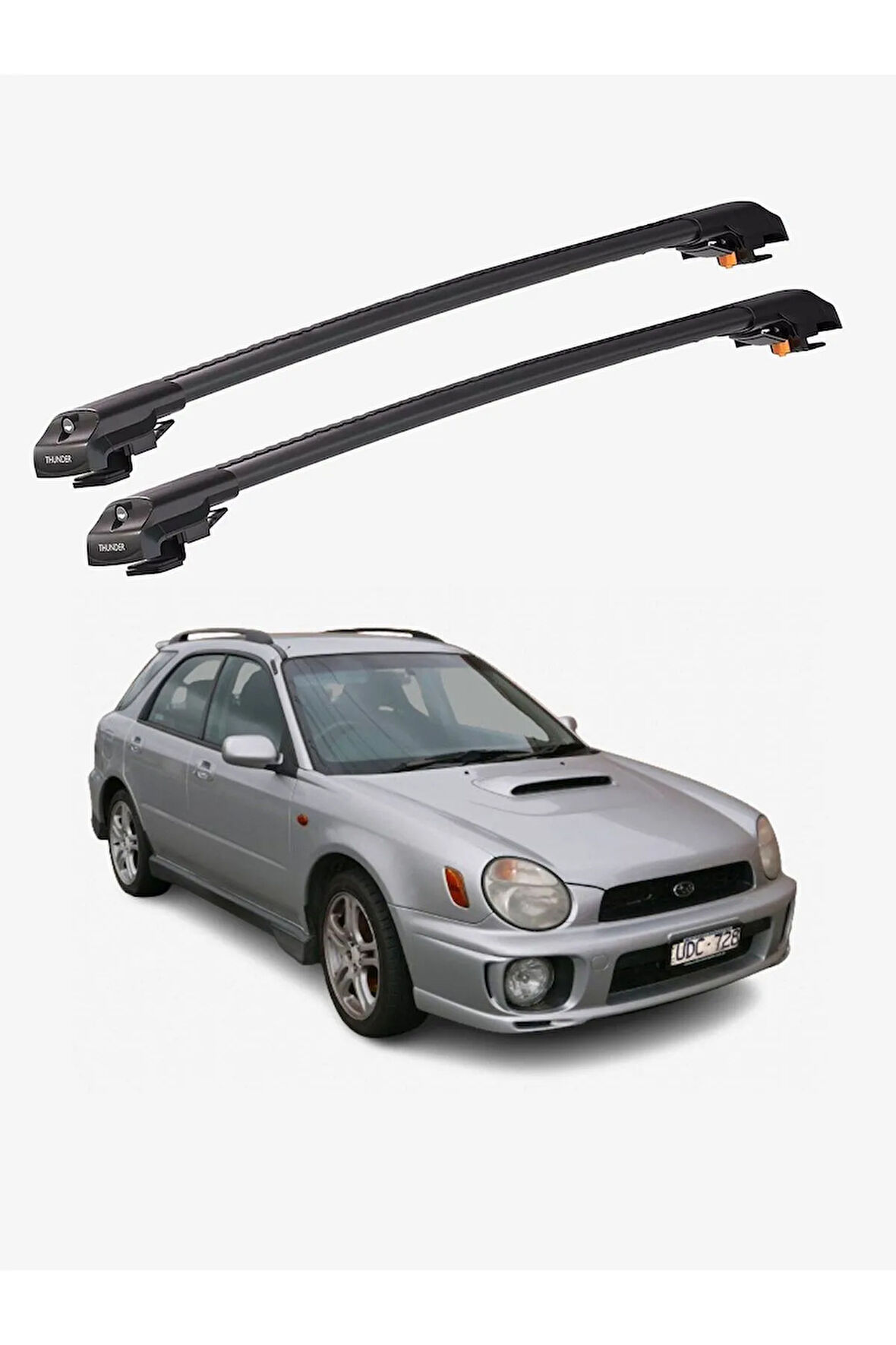 SUBARU IMPREZA 2001-2007 TRX1 Thunder Carrier Kilitli Ara Atkı Taşıyıcı Tavan Barı Siyah