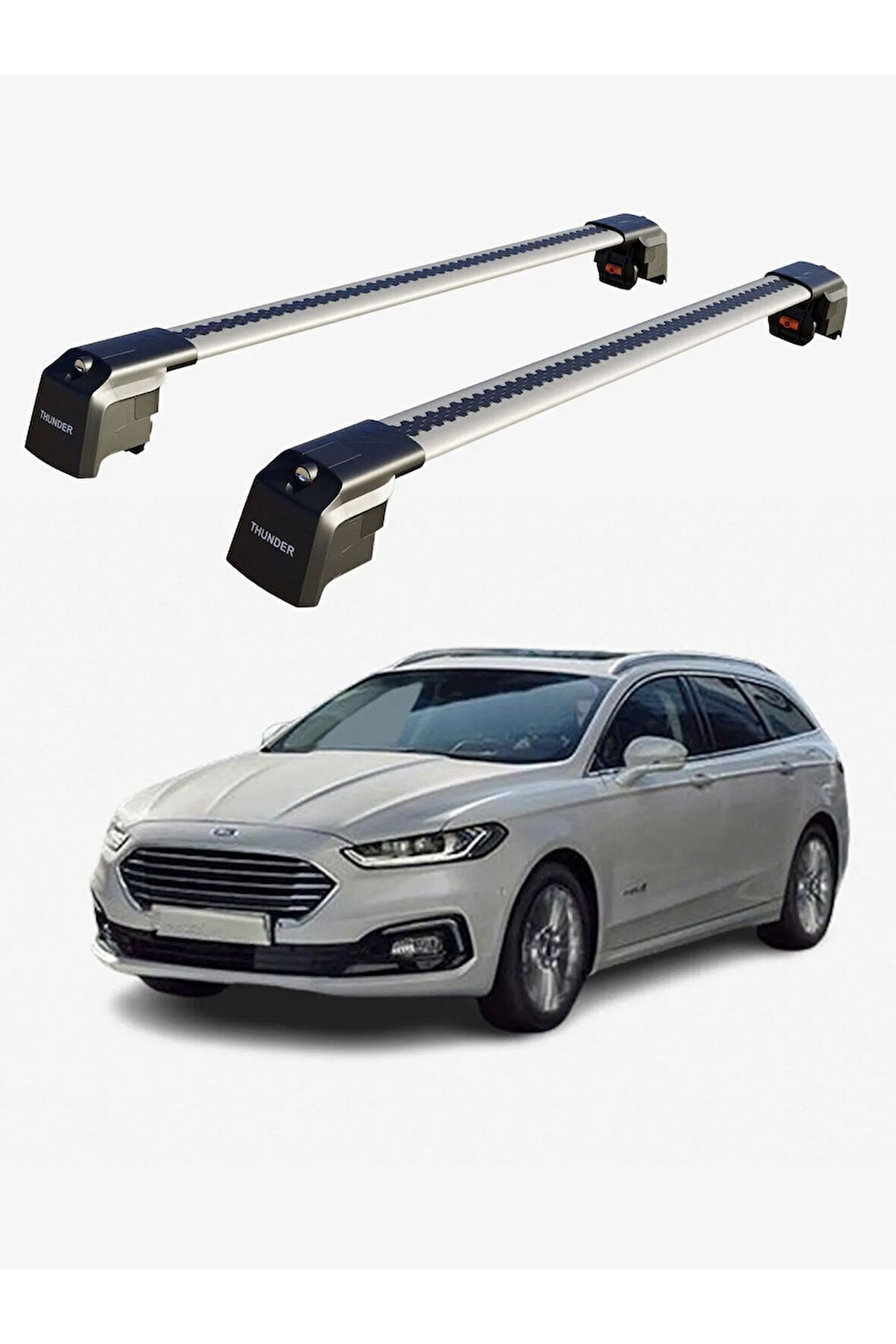 FORD MONDEO ESTATE 2015-Sonrası TRX2 Thunder Carrier Kilitli Ara Atkı Taşıyıcı Tavan Barı Siyah