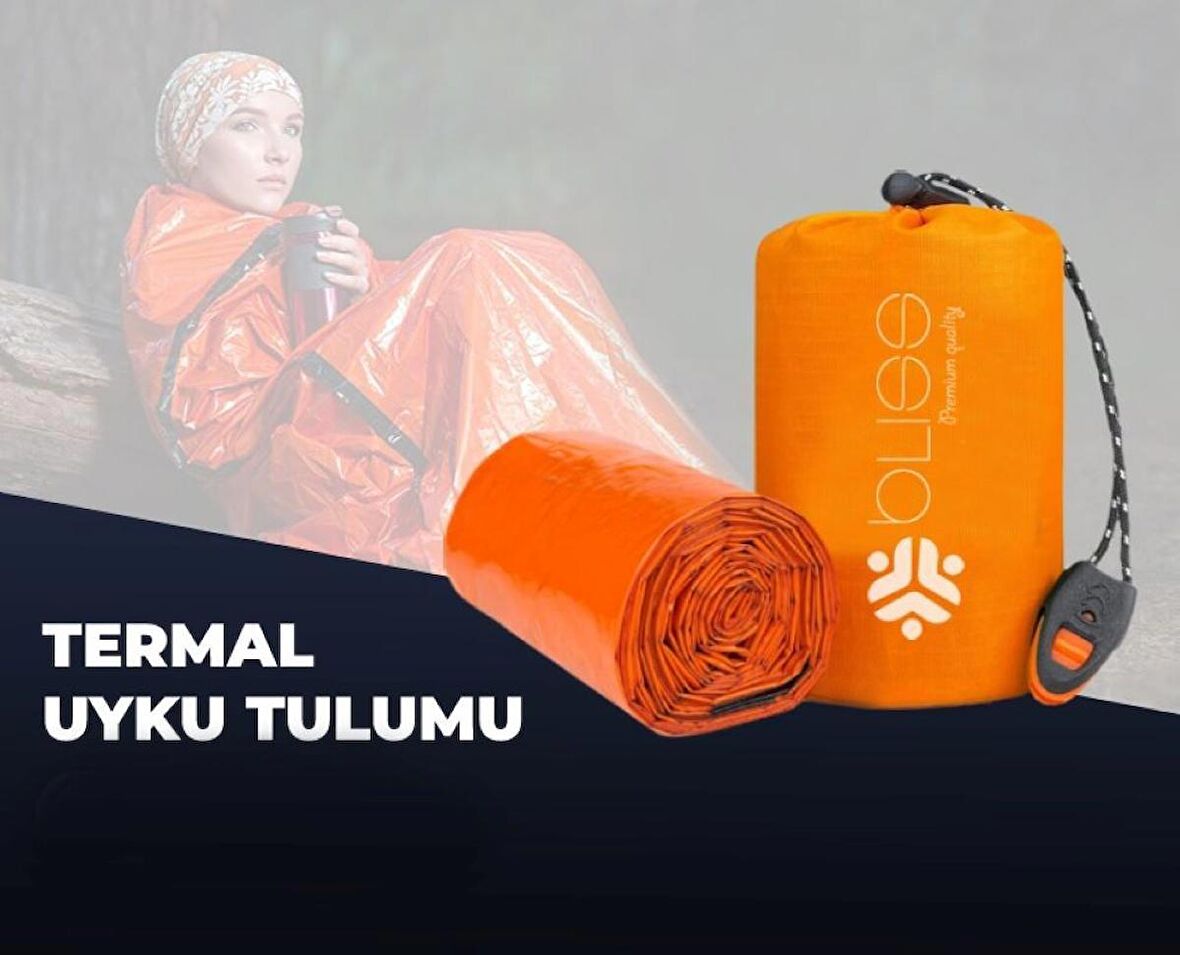 Termal Acil Durum Uyku Tulumu (90x210cm) - Düdüklü Taşıma Çantası