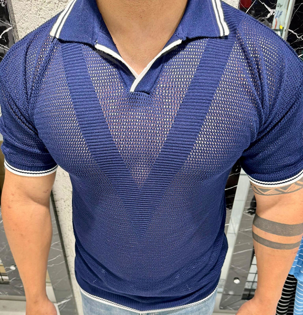 Erkek Yumuşak Dokulu Polo Yaka Triko T-Shirt