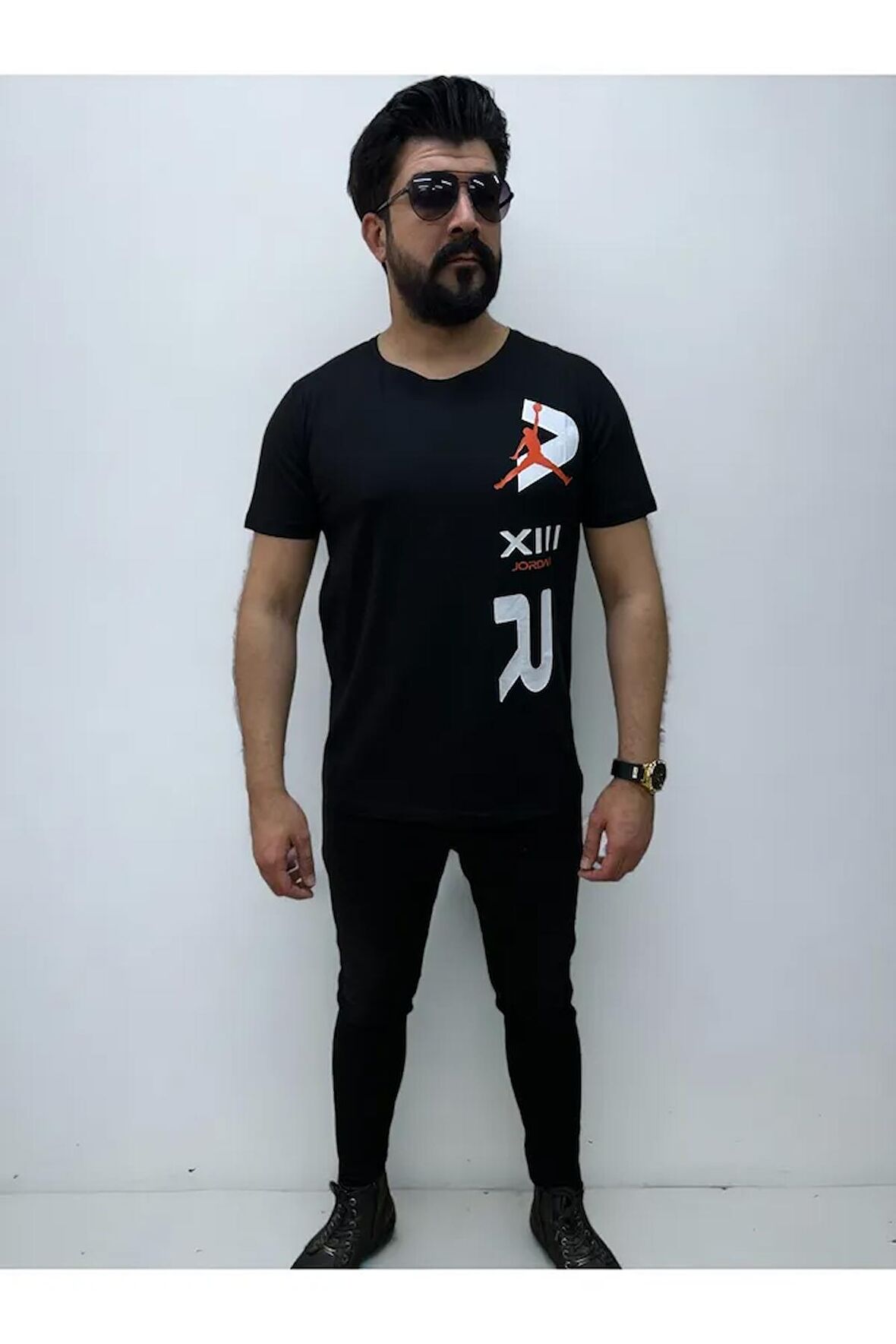 Bisiklet Yaka Erkek Air Baskılı  Tshirt