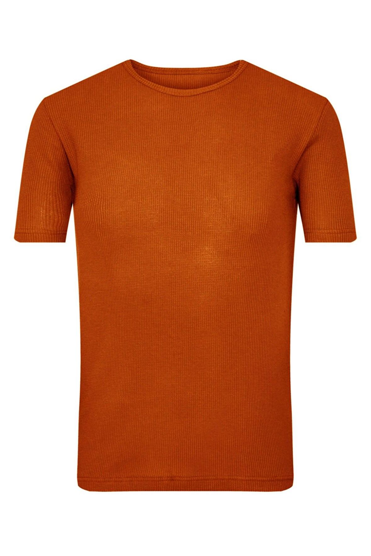 Süvari Slim Fit O Yaka Turuncu Erkek Tişört