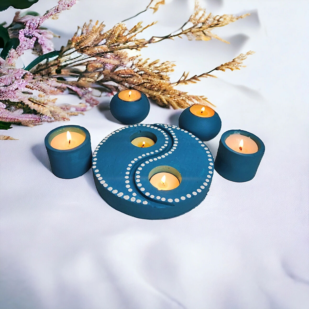 Yin Yang Tealight Mumluk Seti