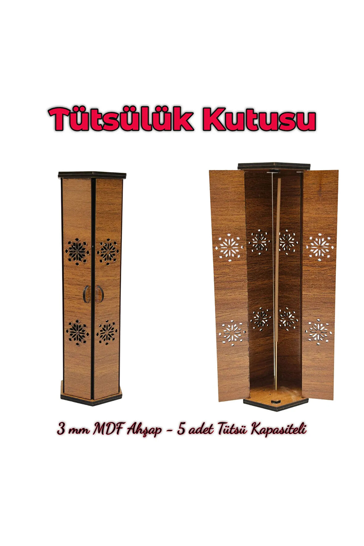 3 mm MDF Ahşap Tütsülük Kutusu - Özel Tasarım