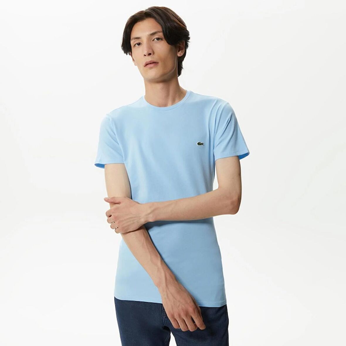 Lacoste Erkek Bisiklet Yaka Pamuk Slim Fit Erkek T-Shirt