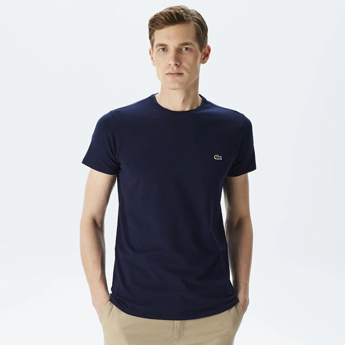 Lacoste Erkek Bisiklet Yaka Pamuk Slim Fit Erkek T-Shirt