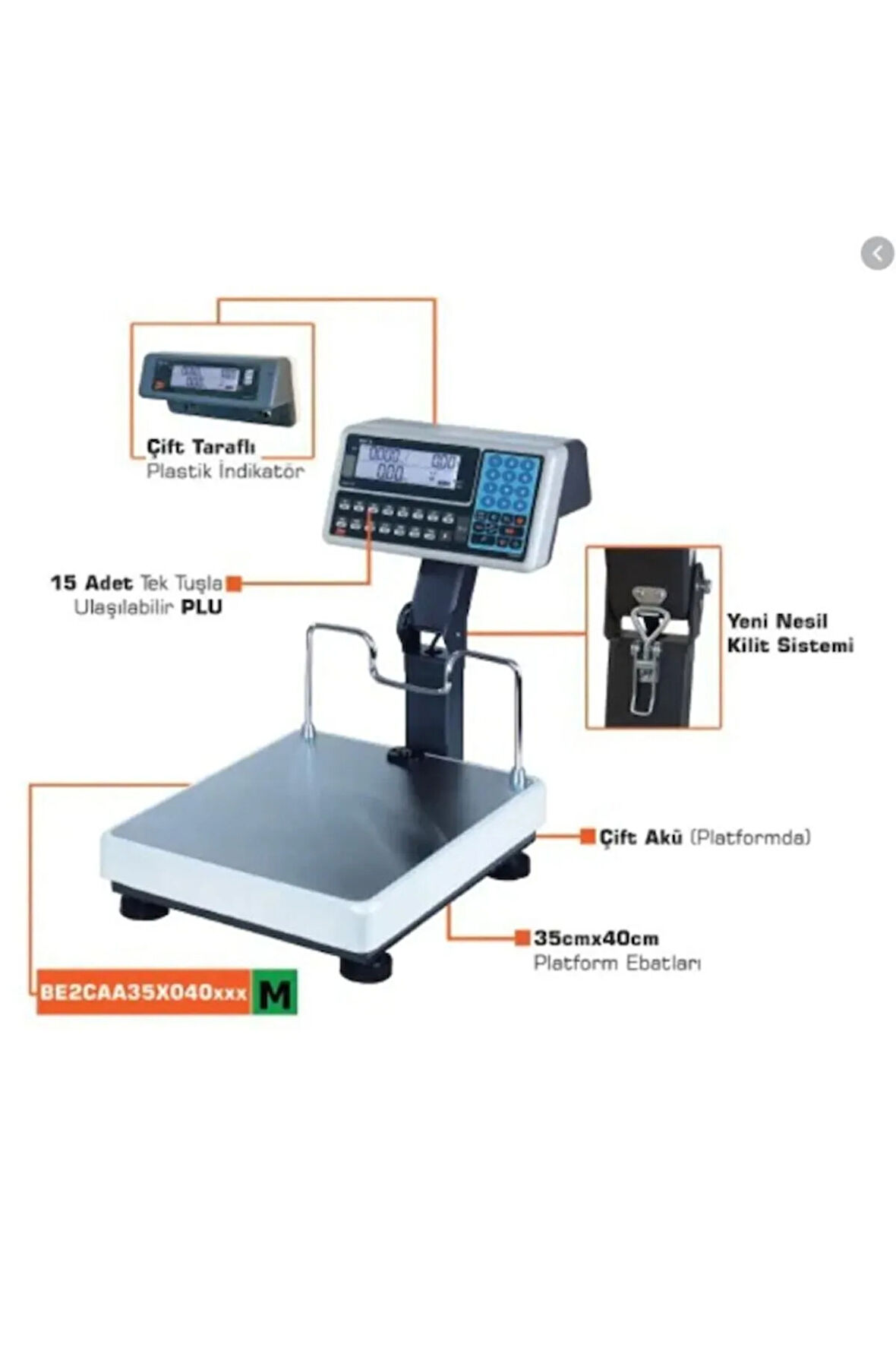 150 Kg 35x40 Fiyat Hesaplamalı Katlanır Boyunlu Elektronik Baskül-terazi