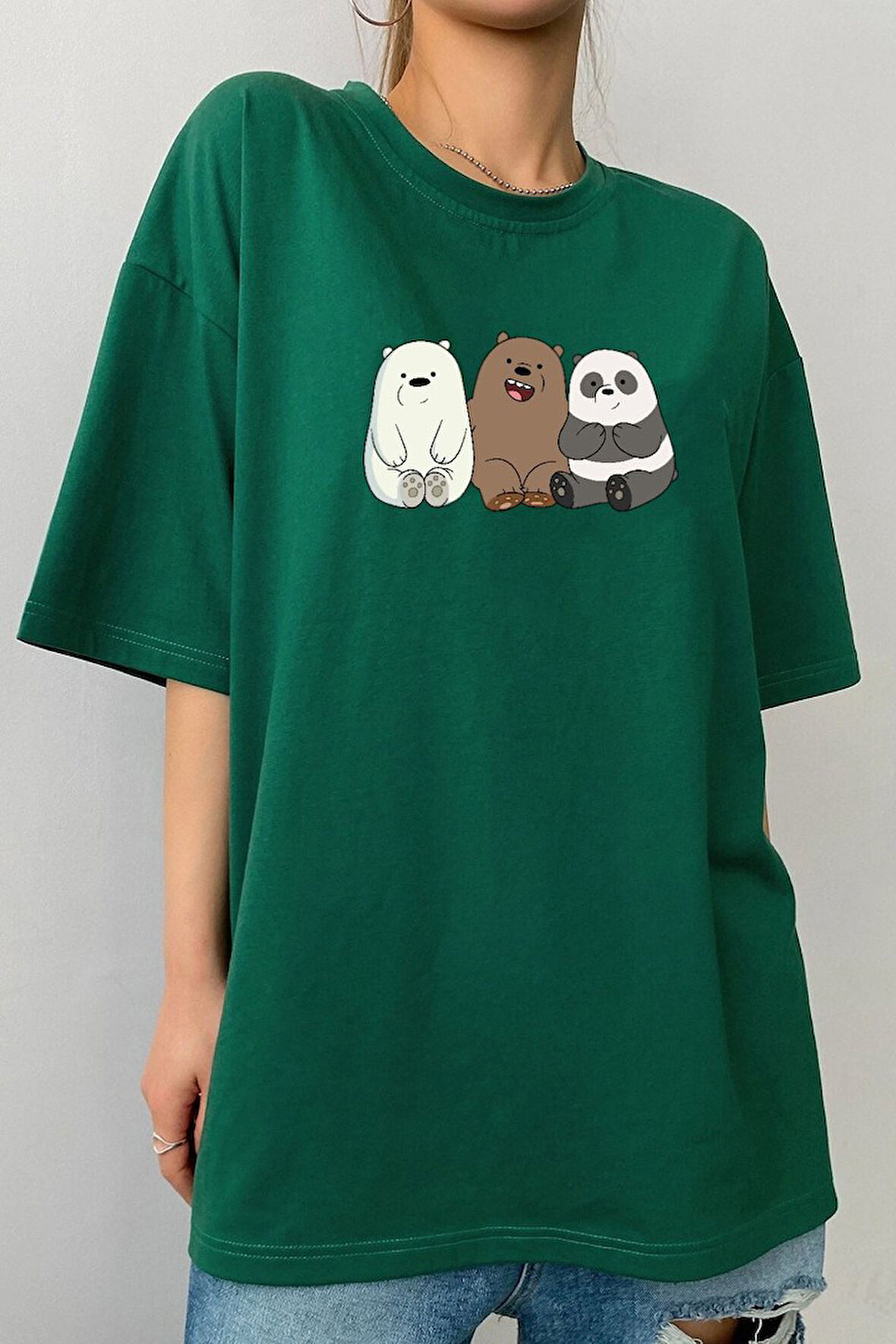 Uyguntarz Unisex Kafadar Ayılar Tasarım Tshirt