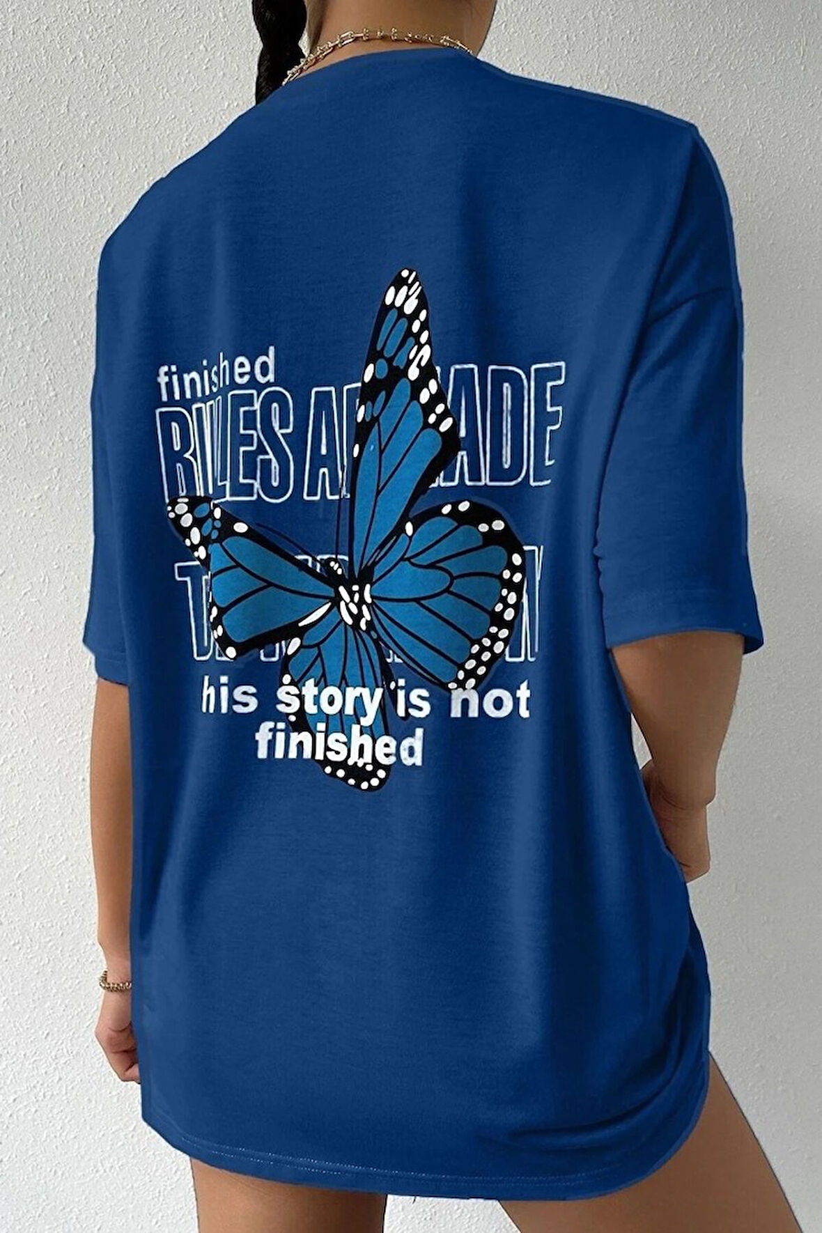 Uyguntarz Unisex Kelebek Sırt Baskılı T-shirt