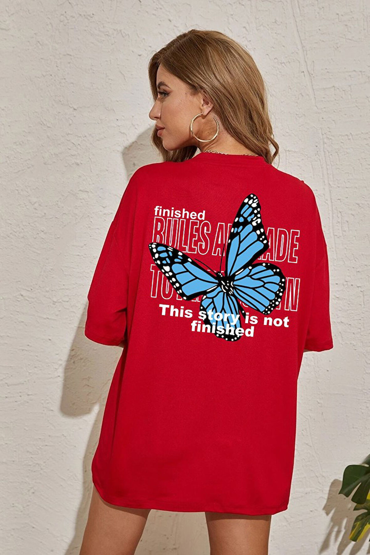 Uyguntarz Unisex Kelebek Sırt Baskılı T-shirt