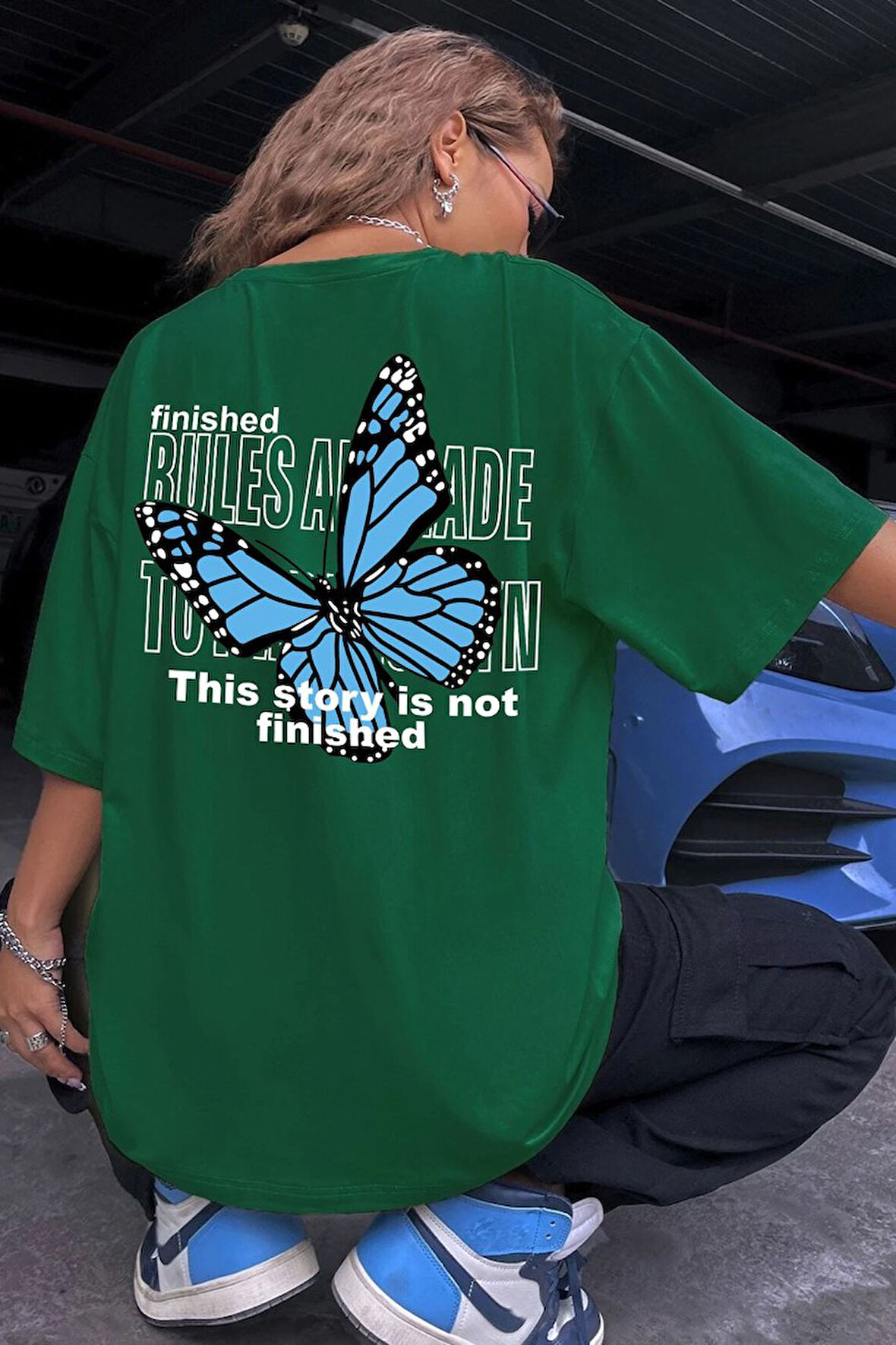 Uyguntarz Unisex Kelebek Sırt Baskılı T-shirt