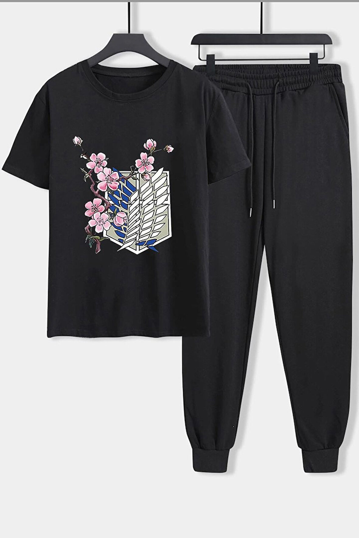 Uyguntarz Unisex Flowers Baskılı 2'li Eşofman Takımı