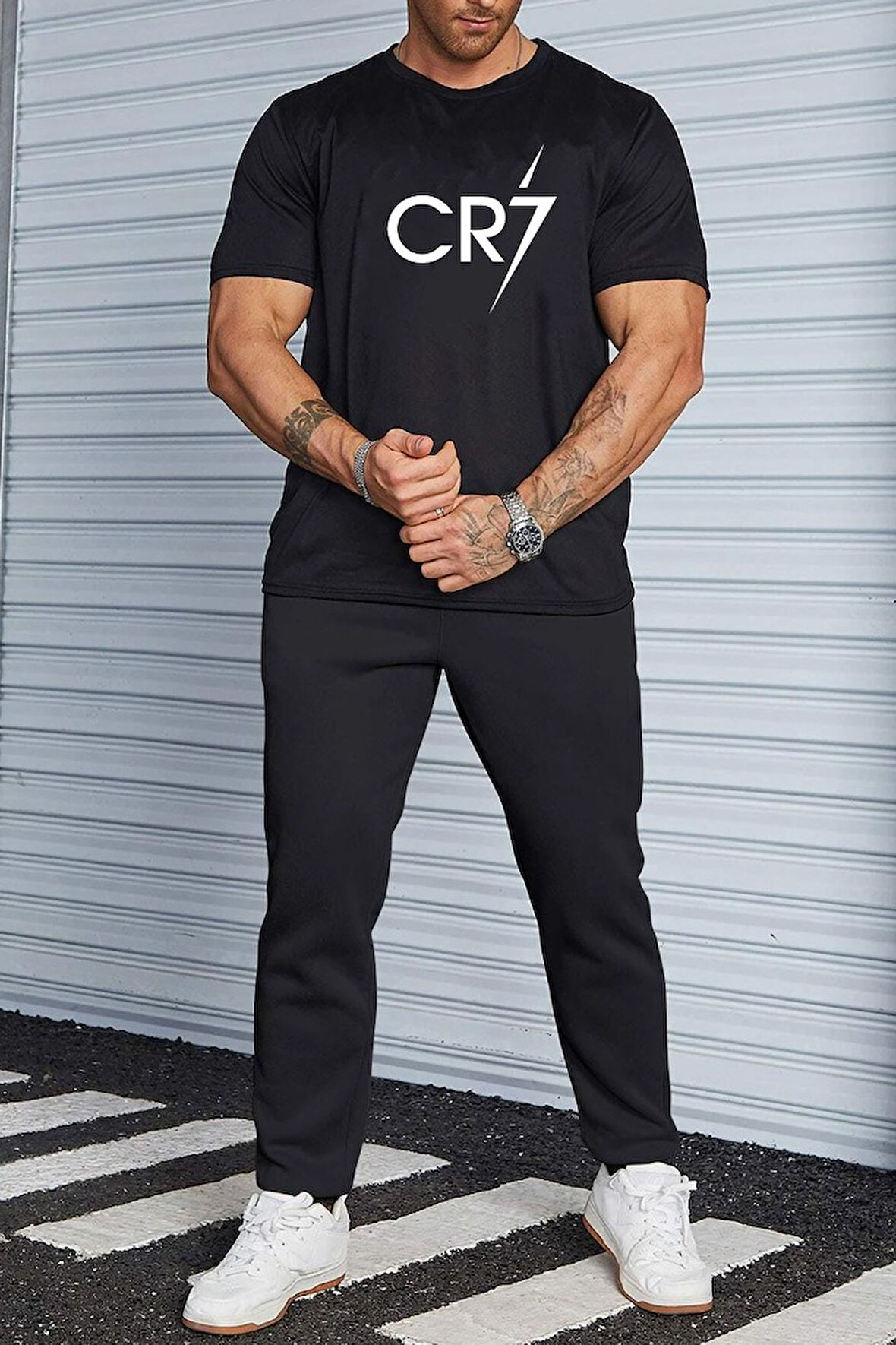 Uyguntarz Unisex Cr7 Baskılı 2'li Eşofman Takımı