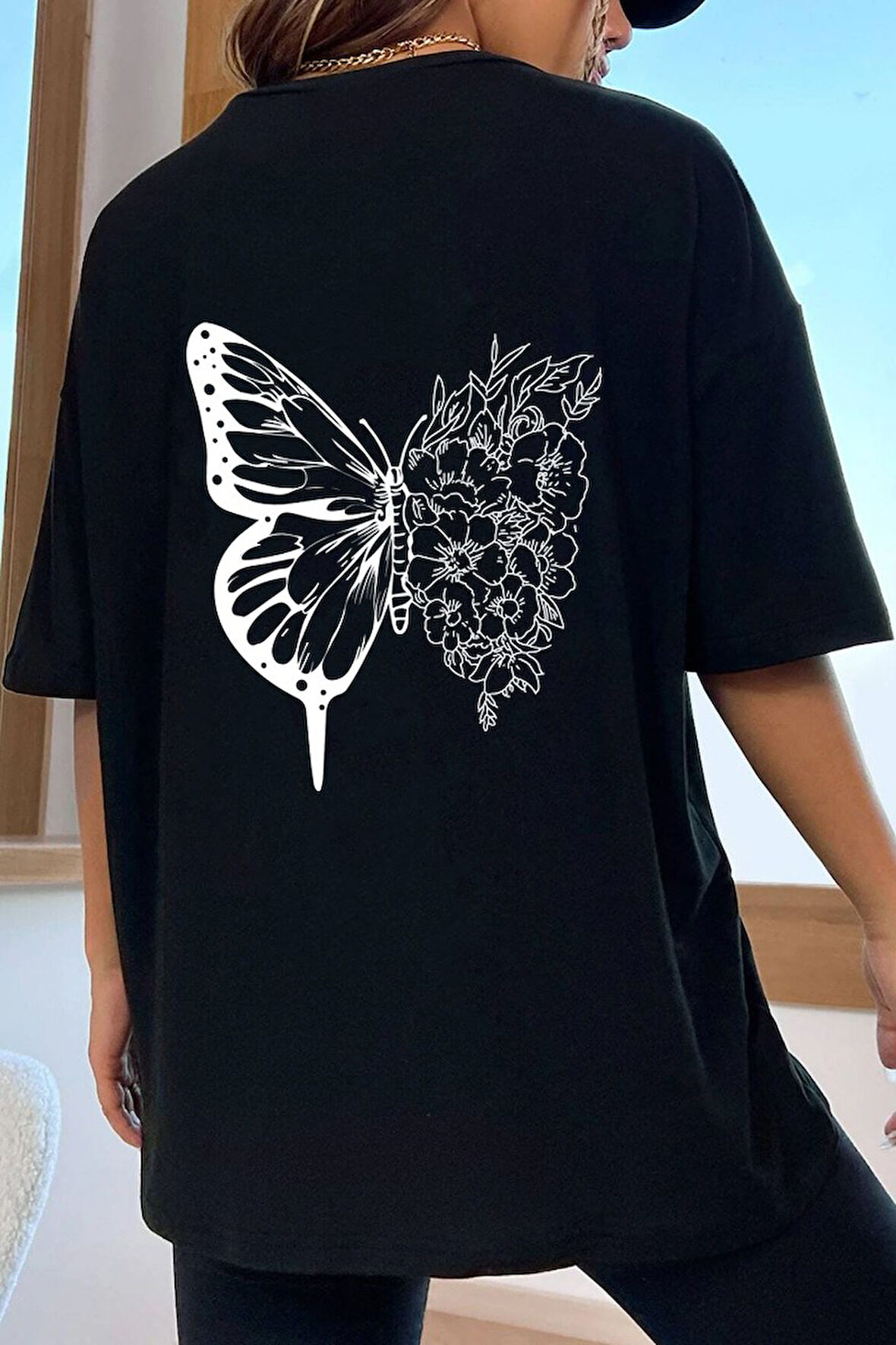 Uyguntarz Unisex Drawing Butterflies  Tasarım T-shirt