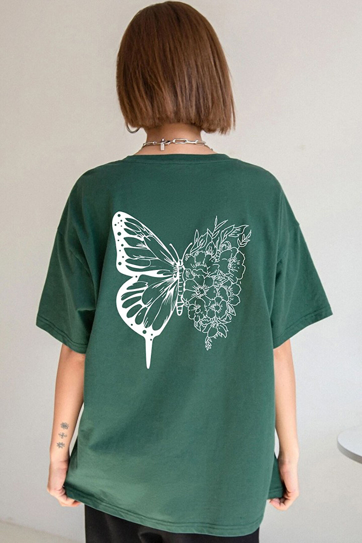 Uyguntarz Unisex Drawing Butterflies  Tasarım T-shirt