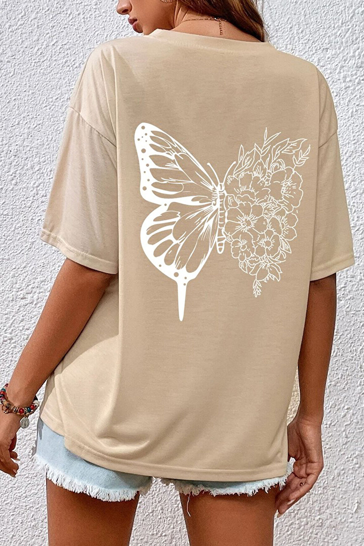 Uyguntarz Unisex Drawing Butterflies  Tasarım T-shirt