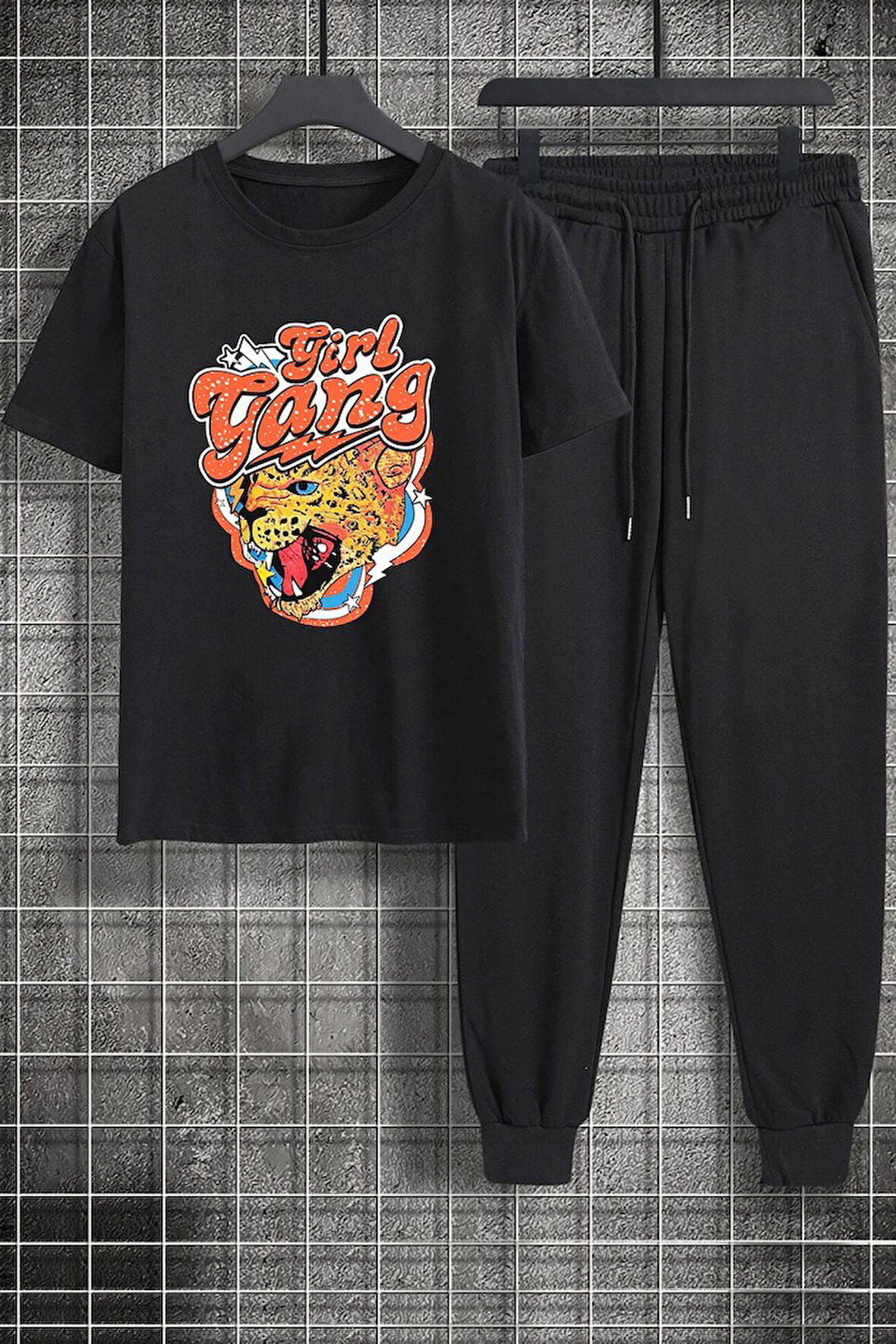 Uyguntarz Unisex Girl Gang Baskılı 2'li Eşofman Takımı