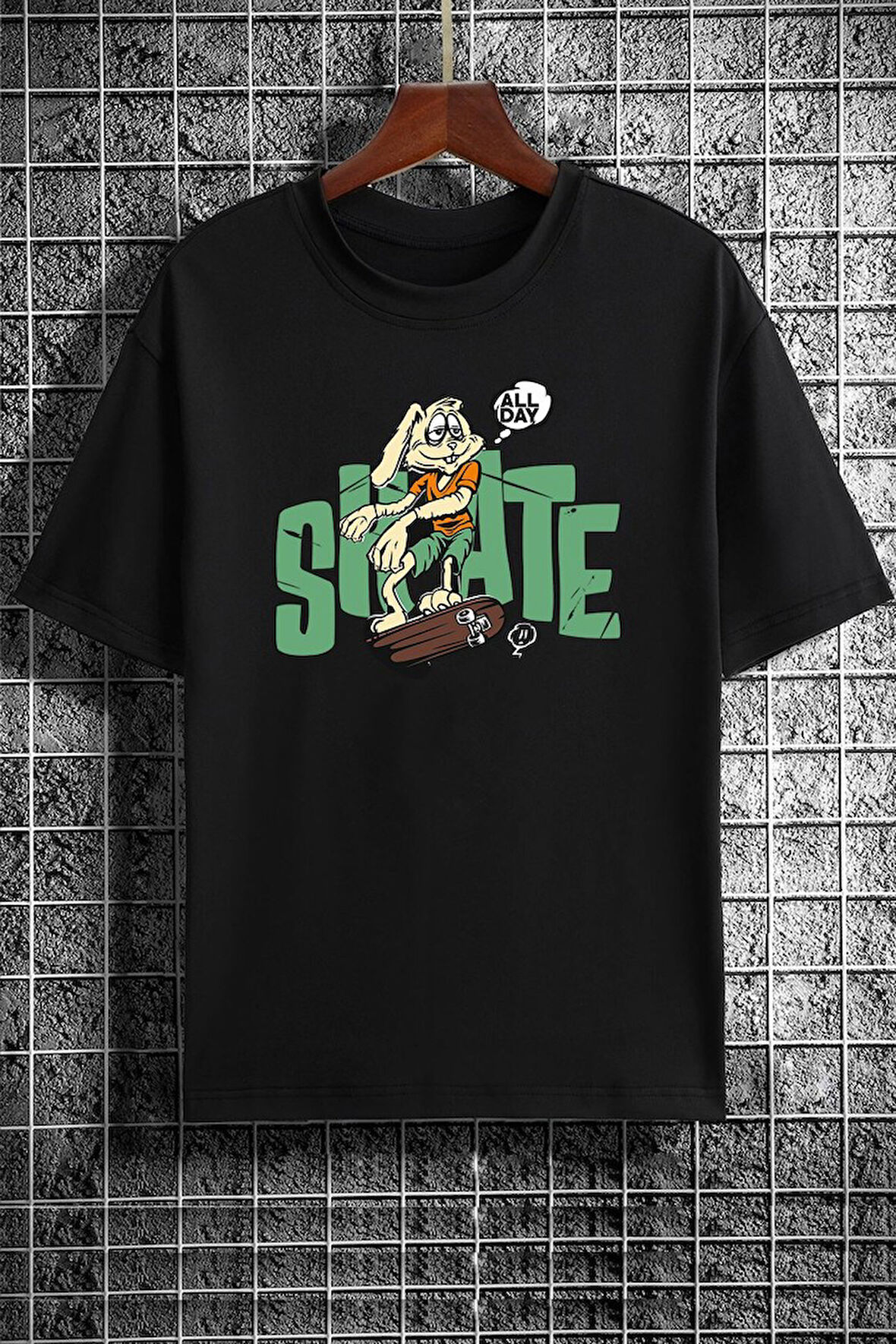 Uyguntarz Unisex All Day Rabbit Tasarım Tshirt